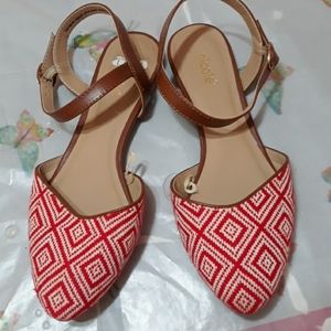 Sandals red and white size 7